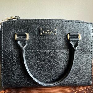 Kate Spade Black Textured Satchel